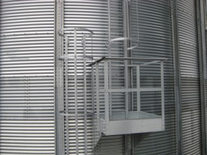 External Vertical Ladder with safety cage